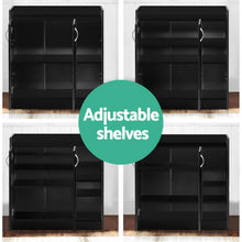 Load image into Gallery viewer, Artiss 2 Doors Shoe Cabinet Storage Cupboard - Black