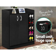 Load image into Gallery viewer, Artiss 2 Doors Shoe Cabinet Storage Cupboard - Black