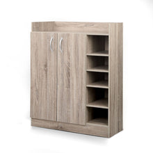 Load image into Gallery viewer, 2 Doors Shoe Cabinet Storage Cupboard - Wood