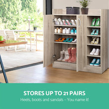 Load image into Gallery viewer, 2 Doors Shoe Cabinet Storage Cupboard - Wood