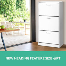 Load image into Gallery viewer, Artiss 3 Tier Shoe Cabinet - White