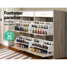 Load image into Gallery viewer, Artiss 2 Tier Shoe Cabinet - Wood