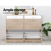 Load image into Gallery viewer, Artiss 2 Tier Shoe Cabinet - Wood