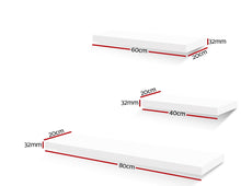 Load image into Gallery viewer, Artiss 3 Piece Floating Wall Shelves - White