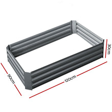 Load image into Gallery viewer, Greenfingers Garden Bed 2PCS 120X90X30CM Galvanised Steel Raised Planter