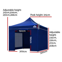 Load image into Gallery viewer, 3x3m Folding Wedding Tent Gazebos - Blue
