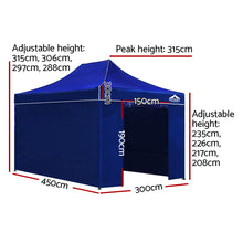 Load image into Gallery viewer, 3x4.5m Folding Wedding Tent Gazebos - Blue