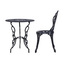 Load image into Gallery viewer, Gardeon 3PC Outdoor Setting Cast Aluminium Bistro Table Chair Patio Black