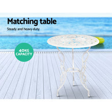 Load image into Gallery viewer, Gardeon Outdoor Furniture Chairs Table 3pc Aluminium Bistro White
