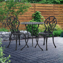 Load image into Gallery viewer, Gardeon 3PC Outdoor Setting Cast Aluminium Bistro Table Chair Patio Black