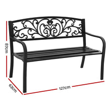 Load image into Gallery viewer, Classy Cast Iron Garden Bench - Black