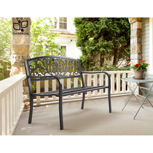 Load image into Gallery viewer, Classy Cast Iron Garden Bench - Black