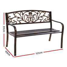 Load image into Gallery viewer, Weatherproof Cast Iron Garden Bench - Bronze