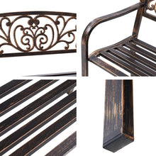 Load image into Gallery viewer, Weatherproof Cast Iron Garden Bench - Bronze