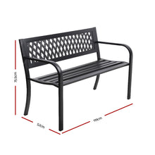 Load image into Gallery viewer, Weatherproof Cast Iron Modern Garden Bench - Black