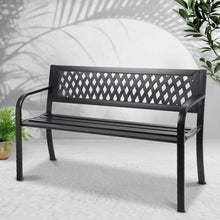 Load image into Gallery viewer, Weatherproof Cast Iron Modern Garden Bench - Black