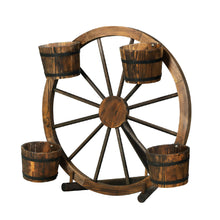Load image into Gallery viewer, Gardeon Garden Ornaments Decor Wooden Wagon Wheel Rustic Outdoor Planter flower