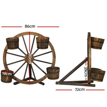 Load image into Gallery viewer, Gardeon Garden Ornaments Decor Wooden Wagon Wheel Rustic Outdoor Planter flower