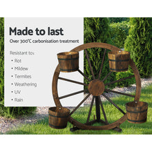 Load image into Gallery viewer, Gardeon Garden Ornaments Decor Wooden Wagon Wheel Rustic Outdoor Planter flower
