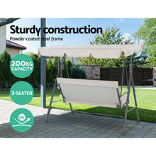 Load image into Gallery viewer, Gardeon Outdoor Swing Chair Hammock 3 Seater Garden Canopy Bench Seat Backyard