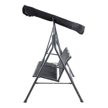 Load image into Gallery viewer, 3 Seater Garden Patio Backyard Canopy Swing Chair - Black