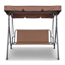 Load image into Gallery viewer, 3 Seater Outdoor Canopy Swing Chair - Coffee