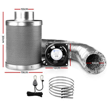 Load image into Gallery viewer, Greenfingers 4"Ventilation Kit Fan Hydroponics Grow Tent Kit Carbon Filter Duct,Greenfingers 4"Ventilation Kit Fan Hydroponics Grow Tent Kit Carbon Filter Duct