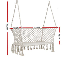 Load image into Gallery viewer, Portable Patio 2 Person Swing Hammocks - Cream