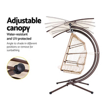 Load image into Gallery viewer, Exotic Wicker Rattan Egg Hanging Pod Swing Chair with Stand - Latte