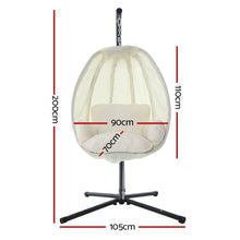 Load image into Gallery viewer, Exotic Egg Hanging Pod Swing Chair with Stand - Cream