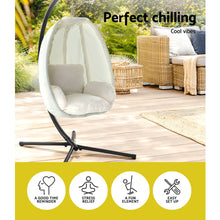 Load image into Gallery viewer, Exotic Egg Hanging Pod Swing Chair with Stand - Cream