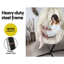 Load image into Gallery viewer, Exotic Egg Hanging Pod Swing Chair with Stand - Cream