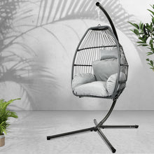 Load image into Gallery viewer, Exotic Wicker Egg Hanging Pod Swing Chair - Grey