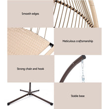 Load image into Gallery viewer, Exotic Wicker Rattan Egg Hanging Pod Swing Chair with Stand - Latte