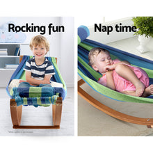 Load image into Gallery viewer, Keezi Kids Timber Hammock Bed Swing - Blue
