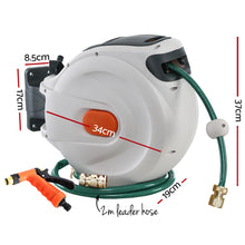 Load image into Gallery viewer, Greenfingers Water Hose Reel 20M Retractable Garden Brass Spray Gun Auto Rewind