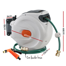 Load image into Gallery viewer, Greenfingers Retractable Hose Reel 30M Garden Water Brass Spray Gun Auto Rewind
