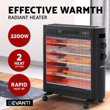 Load image into Gallery viewer, Devanti 2200W Infrared Radiant Heater Portable Electric Convection Heating Panel