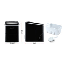 Load image into Gallery viewer, 2L Portable Home Bar Benchtop Easy Quick Ice Cube Maker - Black
