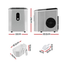 Load image into Gallery viewer, Devanti Portable Ice Maker Machine Ice Cube 12kg Bar Countertop Stainless Steel
