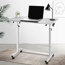 Load image into Gallery viewer, Portable Mobile Laptop Desk Notebook Computer Height Adjustable Table Sit Stand Study Office Work White