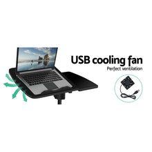 Load image into Gallery viewer, Adjustable Computer Stand with Cooler Fan - Black