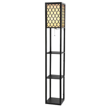 Load image into Gallery viewer, Artiss Floor Lamp 3 Tier Shelf Storage LED Light Stand Home Room Pattern Black