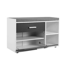 Load image into Gallery viewer, Artiss Shoe Cabinet Bench Shoes Storage Organiser Rack Wooden Cupboard Fabric Seat Adjustable Shelf