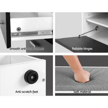 Load image into Gallery viewer, Artiss Shoe Cabinet Bench Shoes Storage Organiser Rack Wooden Cupboard Fabric Seat Adjustable Shelf