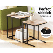 Load image into Gallery viewer, Artiss Nesting Coffee Table Sef of 2 Walnut Brok