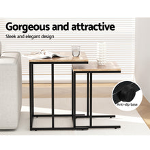 Load image into Gallery viewer, Artiss Nesting Coffee Table Sef of 2 Walnut Brok
