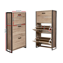 Load image into Gallery viewer, 24 Pairs Metal Frame Shoe Cabinet