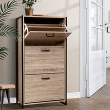 Load image into Gallery viewer, 24 Pairs Metal Frame Shoe Cabinet