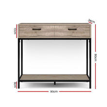 Load image into Gallery viewer, Artiss Hallway Console Table Hall Side Entry Display Desk Drawer Storage Oak